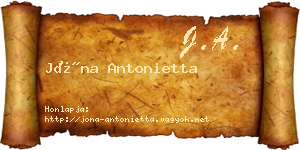Jóna Antonietta névjegykártya